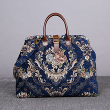 Load image into Gallery viewer, Mary Poppins Carpet Bag&lt;br&gt;Floral Blue
