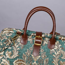 Load image into Gallery viewer, Mary Poppins Carpet Bag&lt;br&gt;Victorian Blossom Green/Gold
