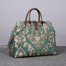 Load image into Gallery viewer, Mary Poppins Carpet Bag&lt;br&gt;Victorian Blossom Green/Gold
