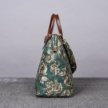 Load image into Gallery viewer, Mary Poppins Carpet Bag&lt;br&gt;Victorian Blossom Green/Gold
