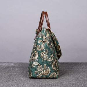 Mary Poppins Carpet Bag<br>Victorian Blossom Green/Gold