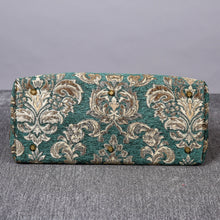 Load image into Gallery viewer, Mary Poppins Carpet Bag&lt;br&gt;Victorian Blossom Green/Gold
