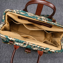 Load image into Gallery viewer, Mary Poppins Carpet Bag&lt;br&gt;Victorian Blossom Green/Gold
