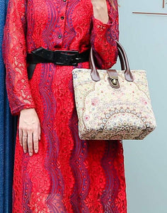 Mini Carpet Tote<br>Oriental Beige