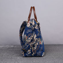 Load image into Gallery viewer, Mary Poppins Carpet Bag&lt;br&gt;Floral Blue
