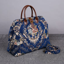 Load image into Gallery viewer, Mary Poppins Carpet Bag&lt;br&gt;Floral Blue
