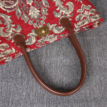 Load image into Gallery viewer, Carpet Tote&lt;br&gt;Victorian Blossom Red/Gold
