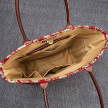 Load image into Gallery viewer, Carpet Tote&lt;br&gt;Victorian Blossom Red/Gold

