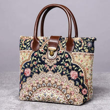 Load image into Gallery viewer, Mini Carpet Tote&lt;br&gt;Oriental Navy
