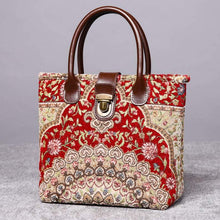 Load image into Gallery viewer, Mini Carpet Tote&lt;br&gt;Oriental Wine

