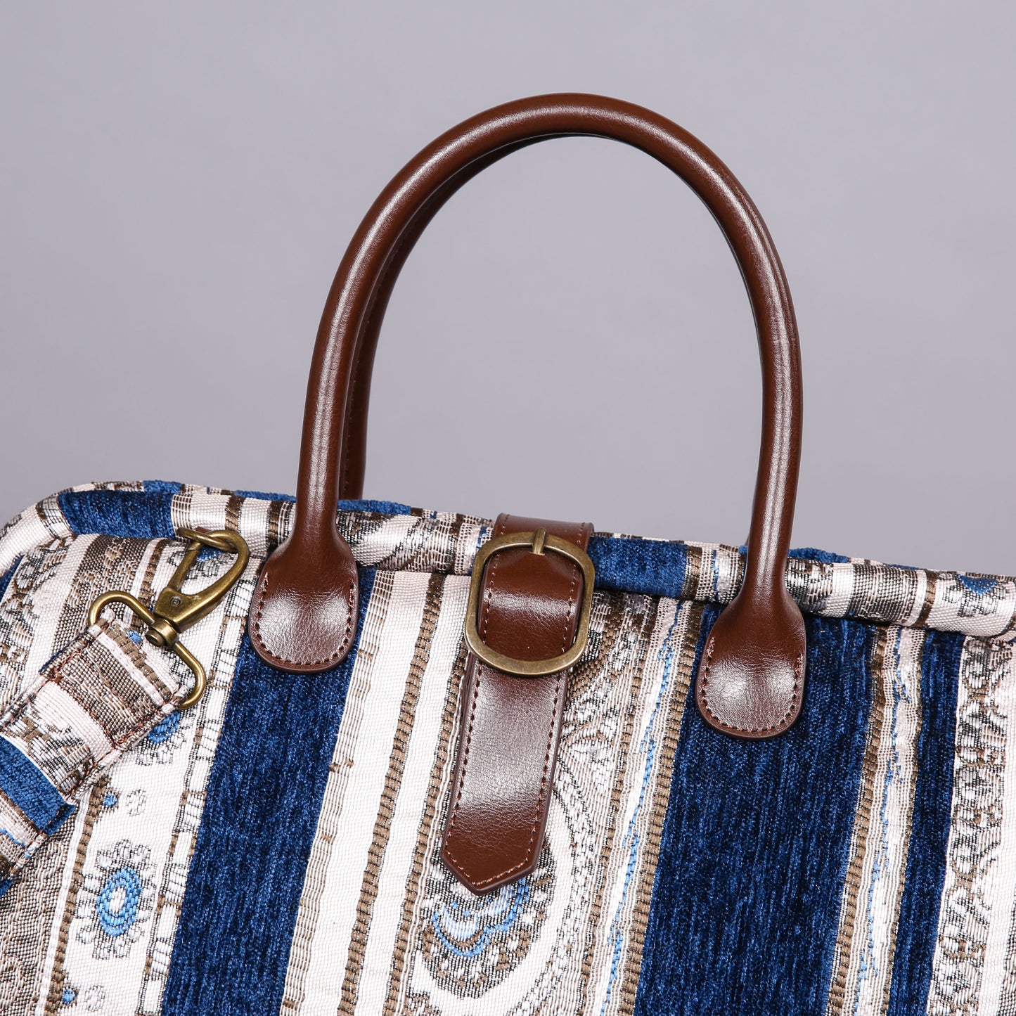 Mary Poppins Carpet Bag Ethnic Stripes Navy
