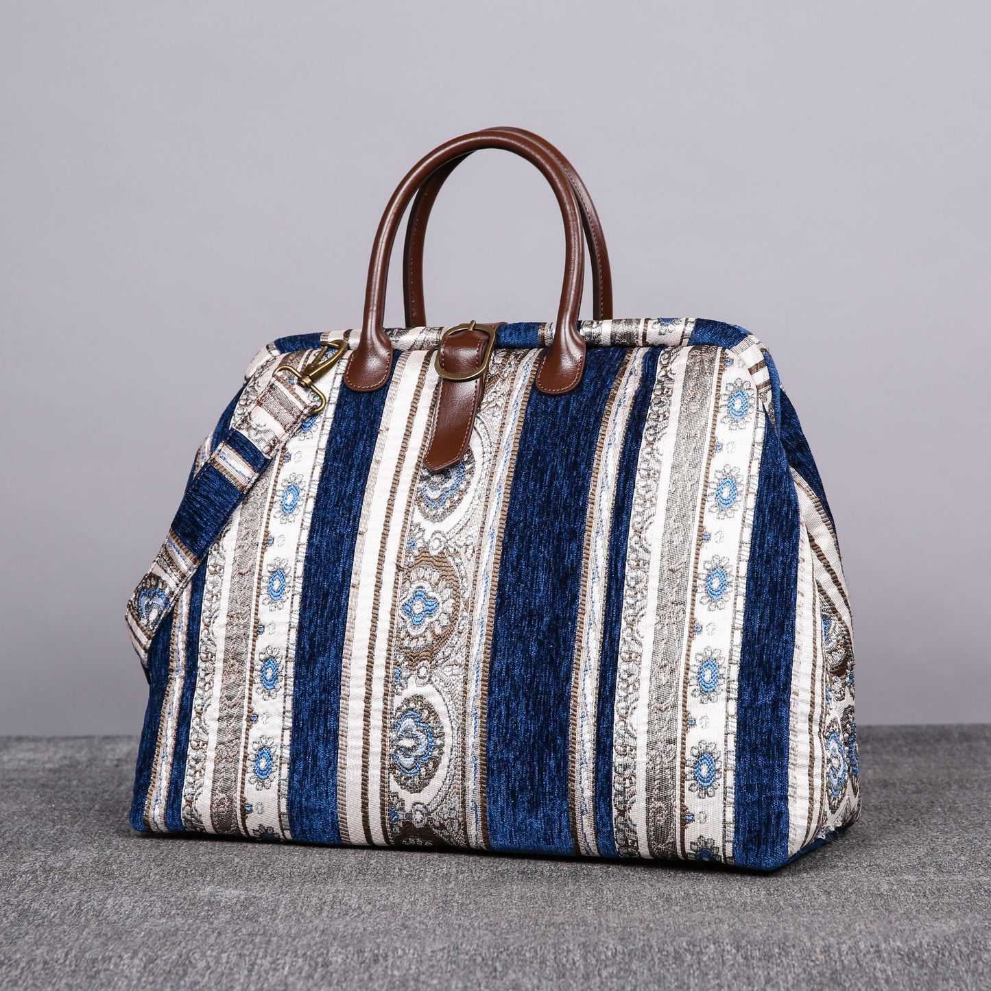 Mary Poppins Carpet Bag Ethnic Stripes Navy