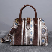 Load image into Gallery viewer, Carpet Purse&lt;br&gt;Ethnic Stripes Coffee
