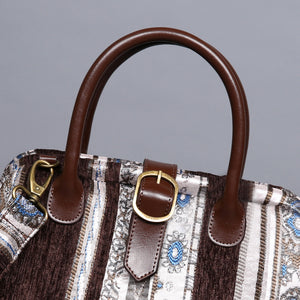 Carpet Purse<br>Ethnic Stripes Coffee