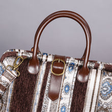 Load image into Gallery viewer, Mary Poppins Carpet Bag&lt;br&gt;Ethnic Stripes Coffee

