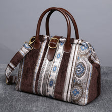 Load image into Gallery viewer, Carpet Purse&lt;br&gt;Ethnic Stripes Coffee
