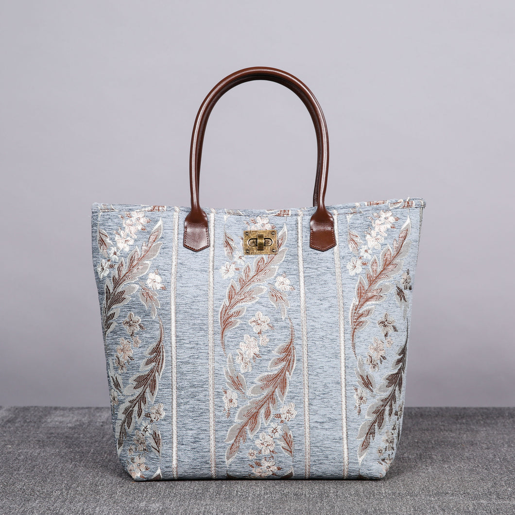 Carpet Tote<br>Victorian Stripes Blue