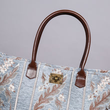 Load image into Gallery viewer, Carpet Tote&lt;br&gt;Victorian Stripes Blue
