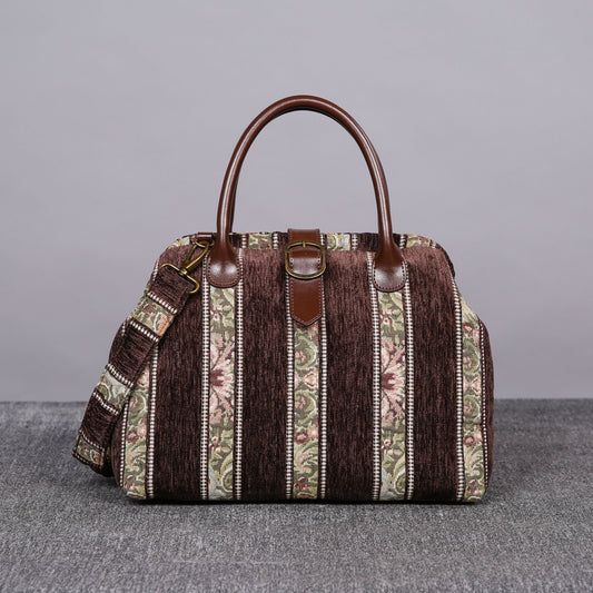 Carpet Purse Floral Stripes Coffee