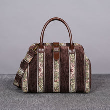 Load image into Gallery viewer, Carpet Purse&lt;br&gt;Floral Stripes Coffee
