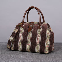 Load image into Gallery viewer, Carpet Purse&lt;br&gt;Floral Stripes Coffee
