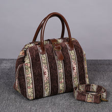 Load image into Gallery viewer, Carpet Purse&lt;br&gt;Floral Stripes Coffee
