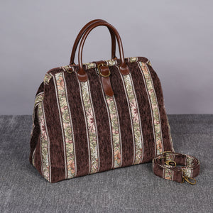 Mary Poppins Carpet Bag<br>Floral Stripes Coffee