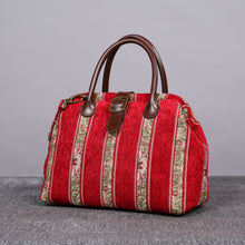 Load image into Gallery viewer, Carpet Purse&lt;br&gt;Floral Stripes Red
