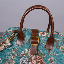 Load image into Gallery viewer, Carpet Purse&lt;br&gt;Victorian Blossom Floral Teal

