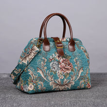 Load image into Gallery viewer, Carpet Purse&lt;br&gt;Victorian Blossom Floral Teal
