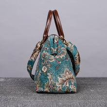 Load image into Gallery viewer, Carpet Purse&lt;br&gt;Victorian Blossom Floral Teal

