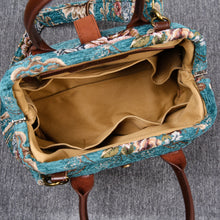 Load image into Gallery viewer, Carpet Purse&lt;br&gt;Victorian Blossom Floral Teal
