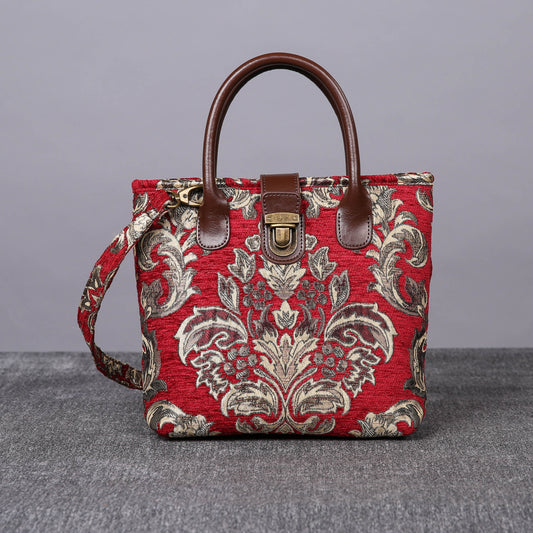 Mini Carpet Tote Victorian Blossom Red/Gold