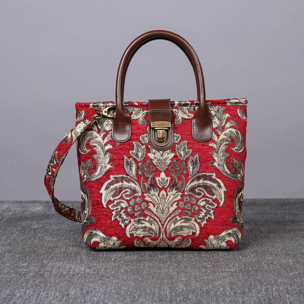 Mini Carpet Tote<br>Victorian Blossom Red/Gold