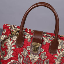 Load image into Gallery viewer, Mini Carpet Tote&lt;br&gt;Victorian Blossom Red/Gold
