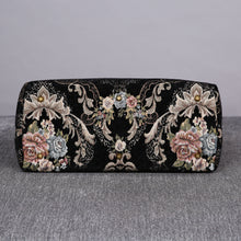 Load image into Gallery viewer, Mary Poppins Carpet Bag&lt;br&gt;Floral Black
