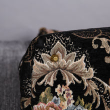 Load image into Gallery viewer, Mary Poppins Carpet Bag&lt;br&gt;Floral Black
