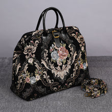 Load image into Gallery viewer, Mary Poppins Carpet Bag&lt;br&gt;Floral Black
