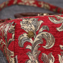 Load image into Gallery viewer, Mini Carpet Tote&lt;br&gt;Victorian Blossom Red/Gold

