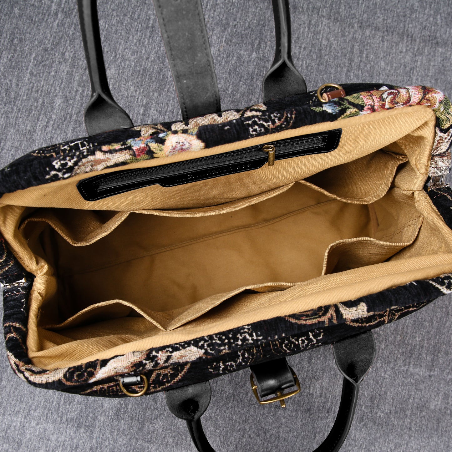 Mary Poppins Carpet Bag Floral Black