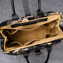 Load image into Gallery viewer, Mary Poppins Carpet Bag&lt;br&gt;Floral Black

