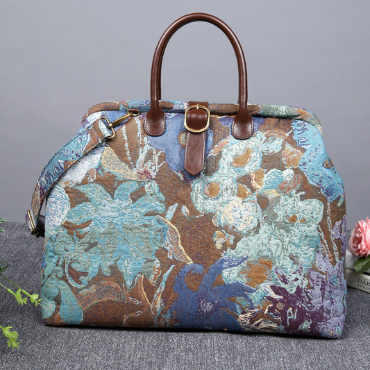 Mary Poppins Carpet Bag Abstract Blue