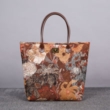 Load image into Gallery viewer, Carpet Tote&lt;br&gt;Abstract Brown
