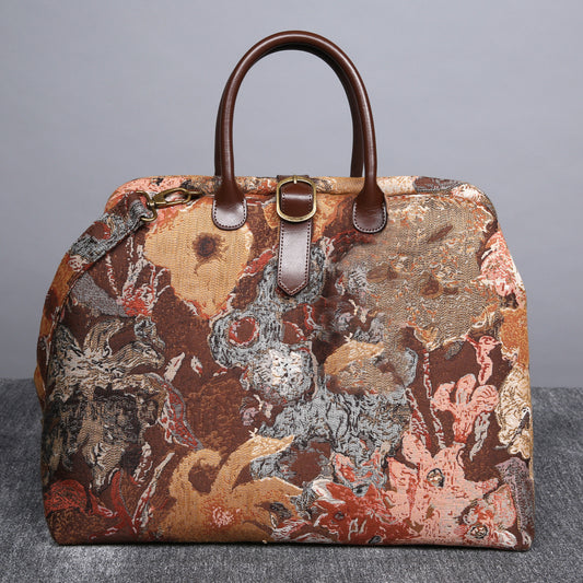 Mary Poppins Carpet Bag Abstract Brown