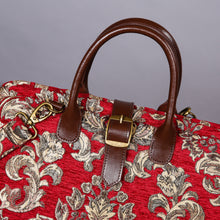 Load image into Gallery viewer, Mary Poppins Carpet Bag&lt;br&gt;Victorian Blossom Red/Gold
