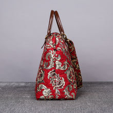 Load image into Gallery viewer, Mary Poppins Carpet Bag&lt;br&gt;Victorian Blossom Red/Gold
