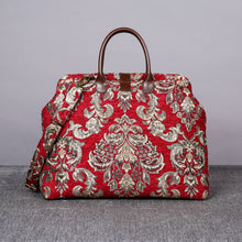 Load image into Gallery viewer, Mary Poppins Carpet Bag&lt;br&gt;Victorian Blossom Red/Gold
