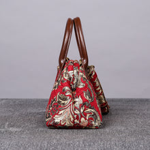 Load image into Gallery viewer, Carpet Handbag&lt;br&gt;Victorian Blossom Red/Gold
