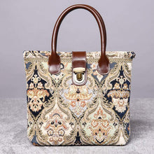 Load image into Gallery viewer, Mini Carpet Tote&lt;br&gt;Golden Age Navy
