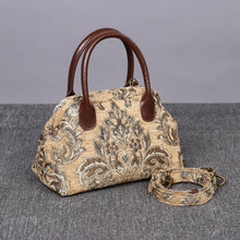 Load image into Gallery viewer, Carpet Handbag&lt;br&gt;Victorian Blossom Beige/Gold
